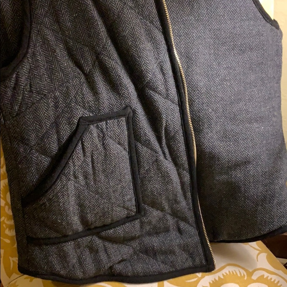 Grey and Black Herringbone Vest